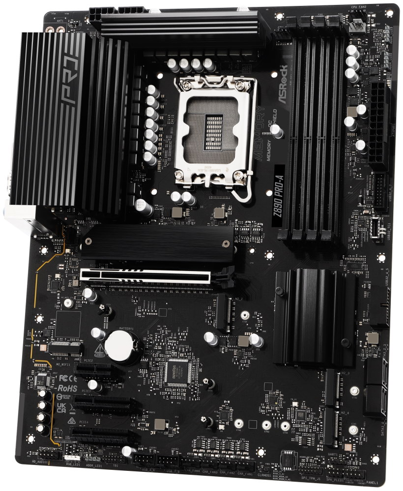 ASRock Z890 Pro-A / Intel Z890 / LGA1851 / 4x DDR5 / 4x M.2 / HDMI / DP / Thunderbolt 4 / USB-C / ATX